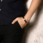 Black Strap Cross Bracelet