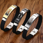 Black Strap Cross Bracelet