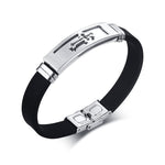 Black Strap Cross Bracelet