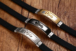 Black Strap Cross Bracelet